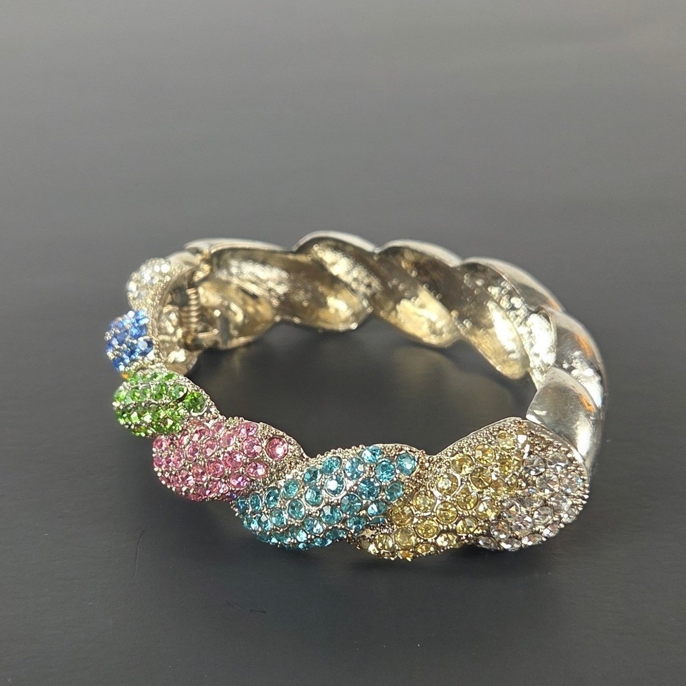 Paparazzi Treasured Twists Rainbow Rhinestone Hinge Bracelet